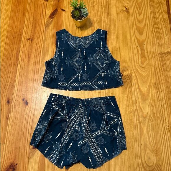 Cleobella Cotton Tribal Cropped Tank Top Mini Shorts Set Women’s SIZE SMALL - Picture 10 of 11